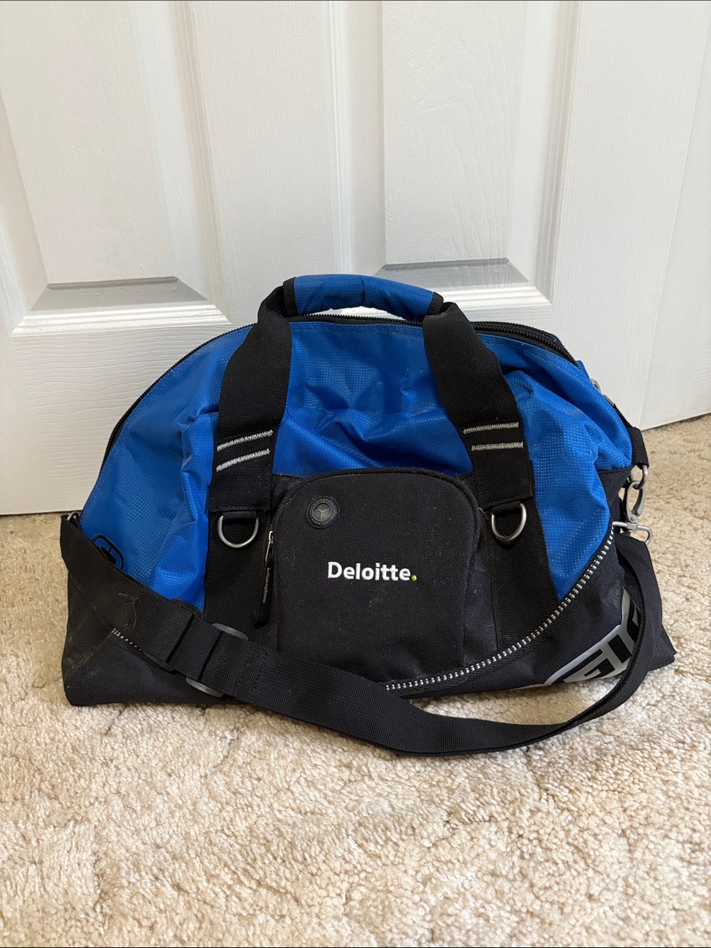 OGIO Blue and Black Duffel Bag with Deloitte Logo
